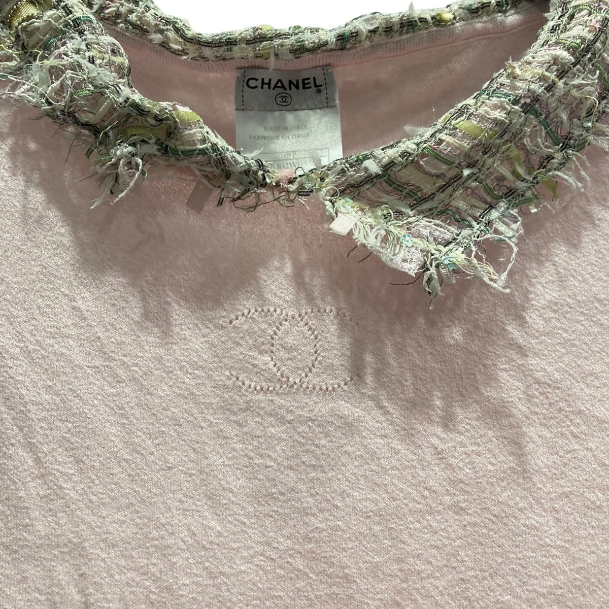 CHANEL ツイードカラーノースリーブニットP25402W03506 古着・中古-5枚目のアイテム画像