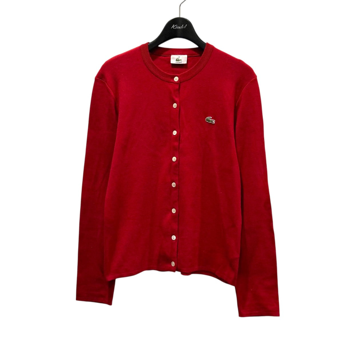 ラコステ　usedカーディガン LACOSTE(ラコステ) 丸首カーディガン レッド サイズ 40｜【公式