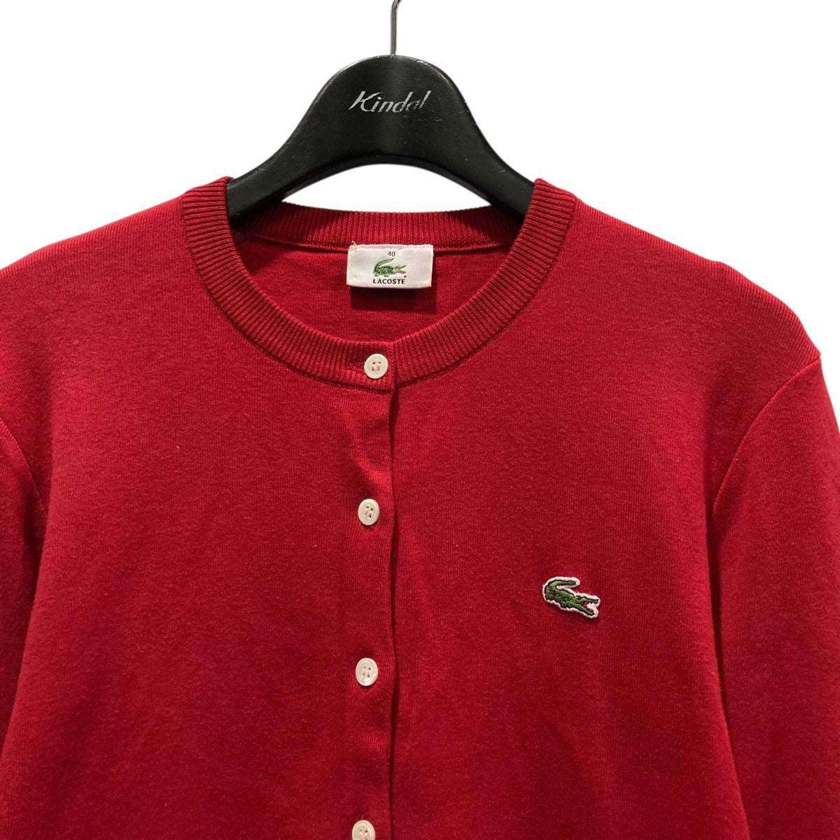 LACOSTE(ラコステ) 丸首カーディガン レッド サイズ 40｜【公式
