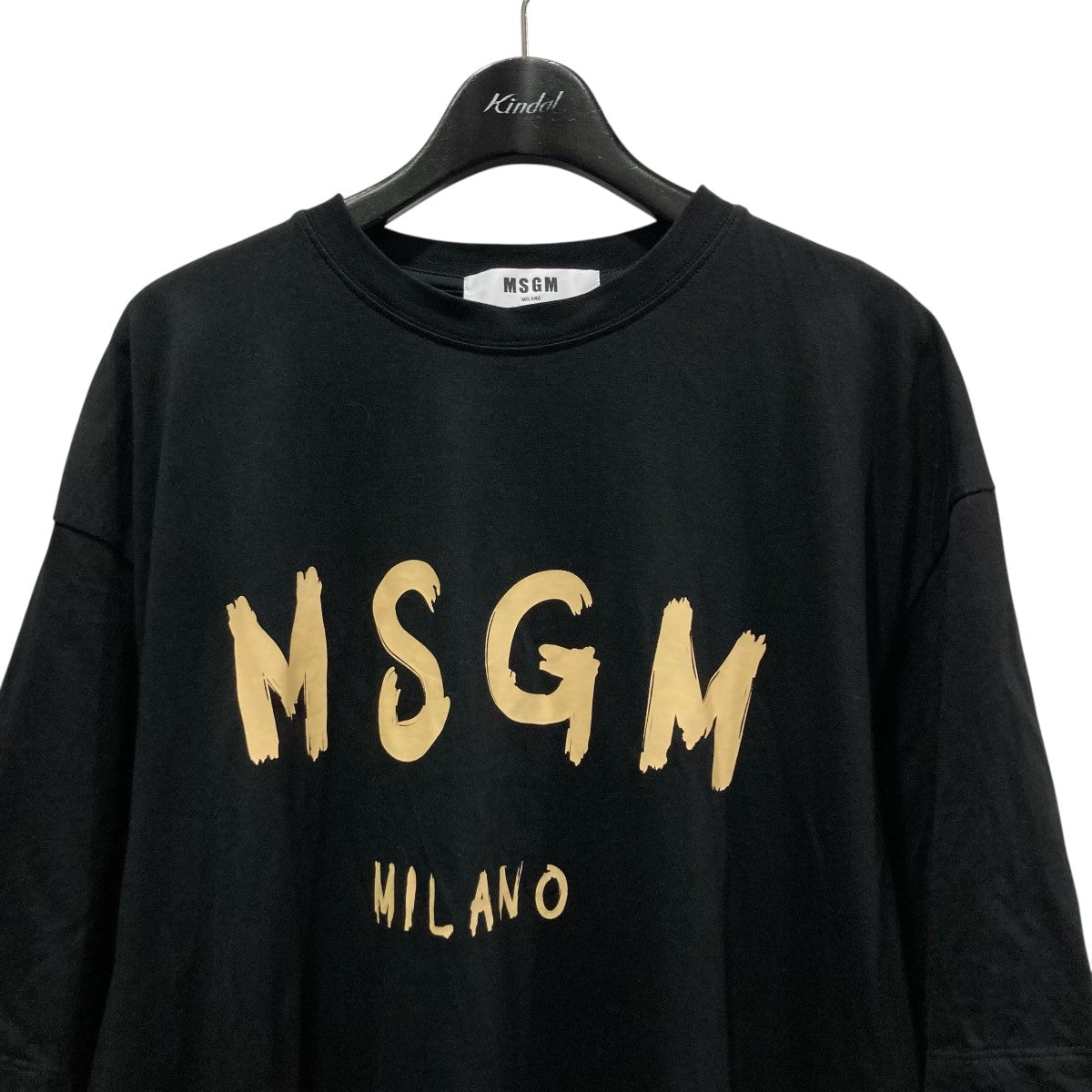 梅*大様 MSGM ロゴプリント 長袖カットソー 黒 MSGM エムエスジーエム トレーナー スウェット プルオーバー