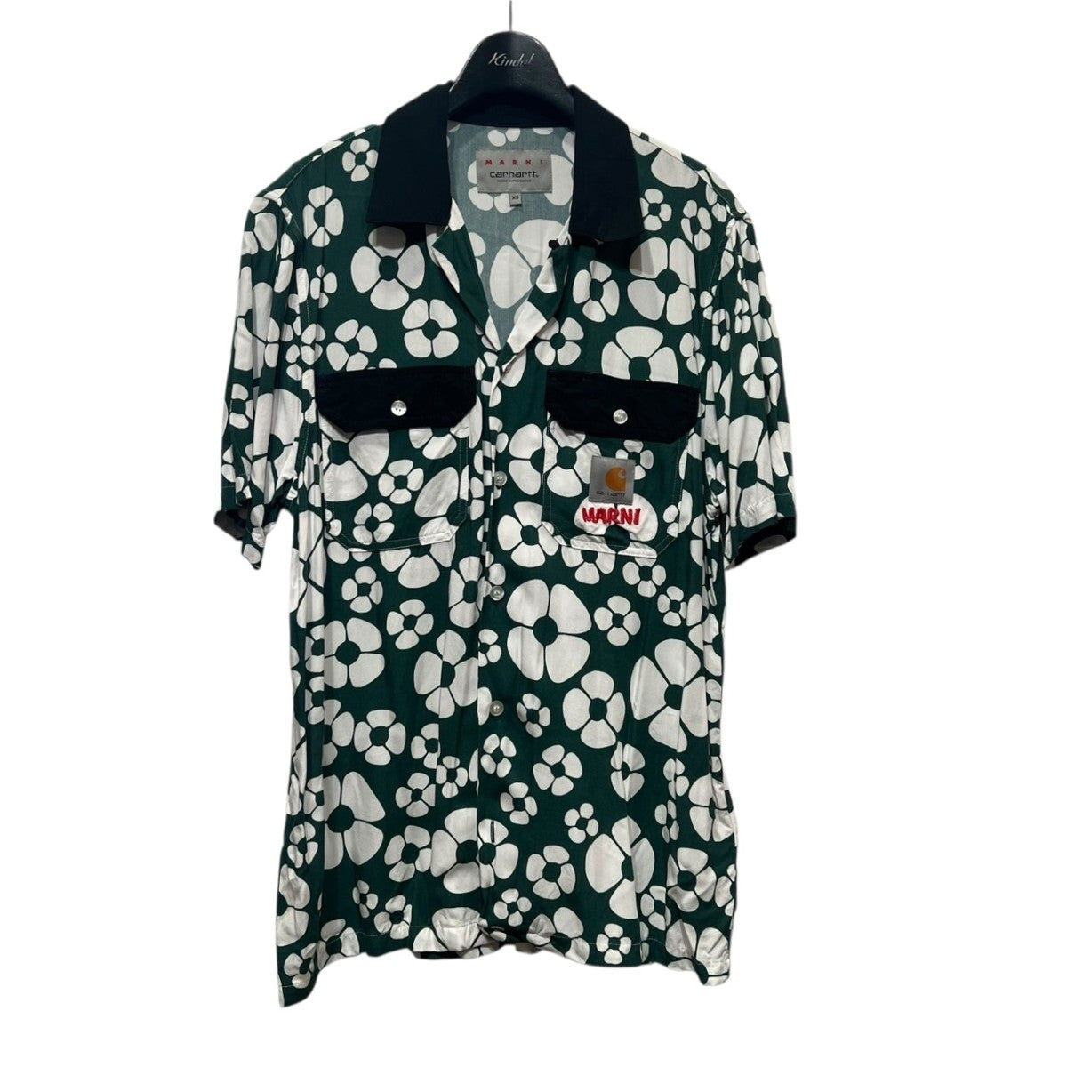 MARNI×Carhartt ボタン パネル オーバーシャツ S MARNI - 【ラスト1点】 MARNI X CARHARTT WIP - GREEN SHORT
