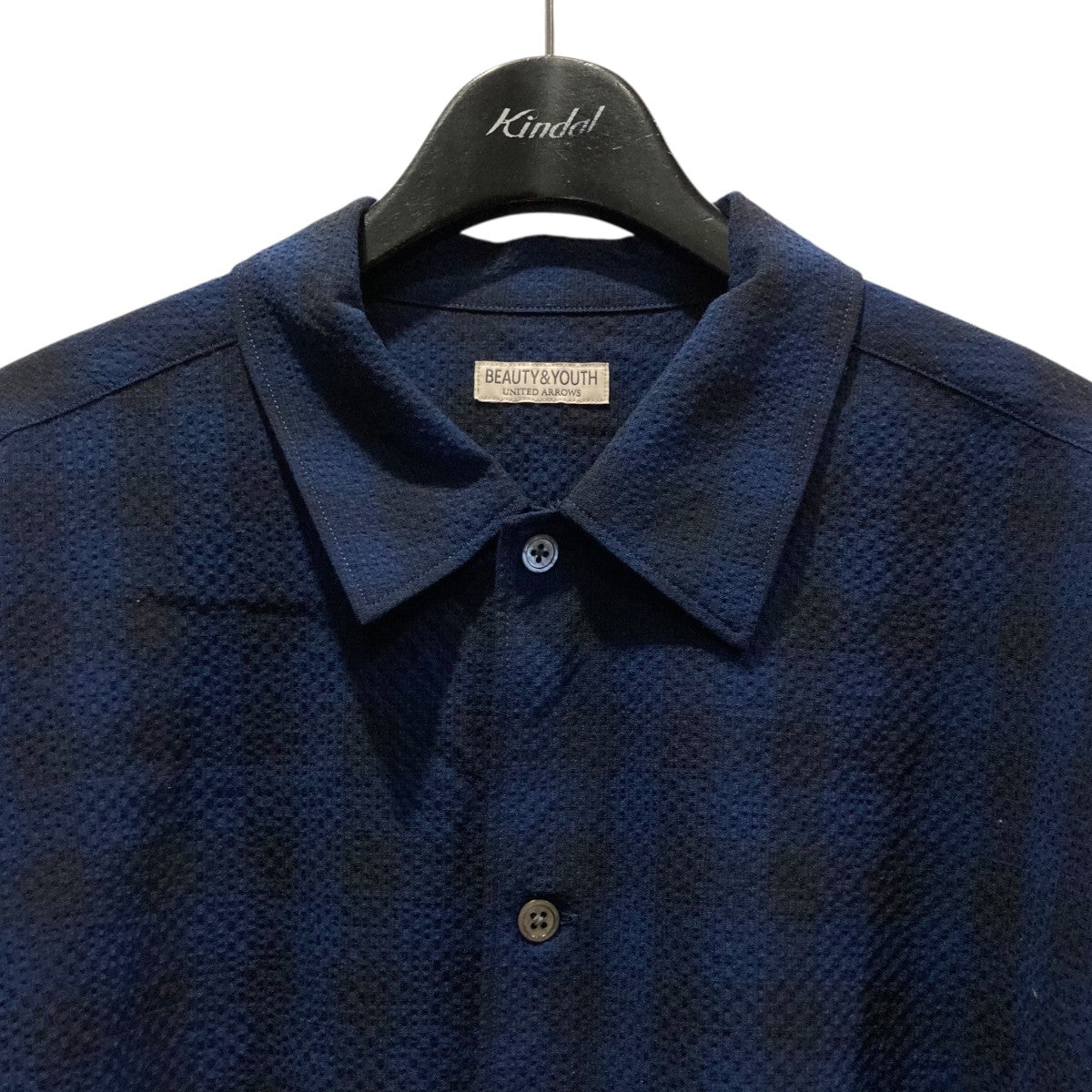 新品 ユナイテッドアローズ サッカーチェック ドルマンスリーブ ジャケット紺36 UNITED ARROWS（ユナイテッドアローズ）の「サッカーチェック
