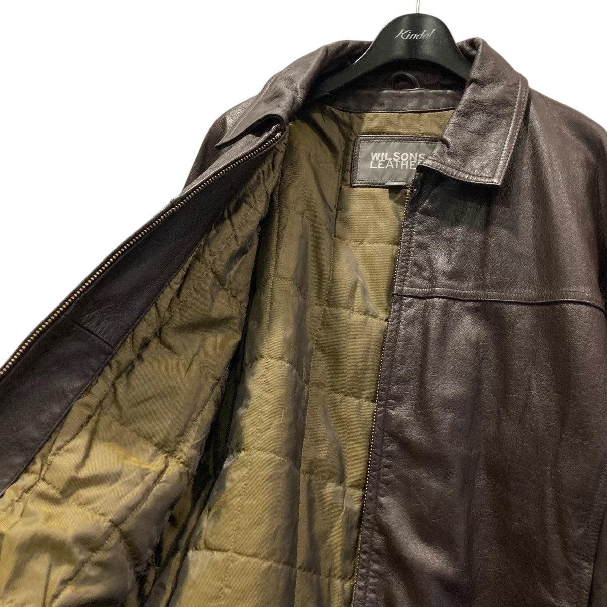 WILSONS ブラウン　レザージャケット WILSONS leather レザージャケットライナー付きMブラウン