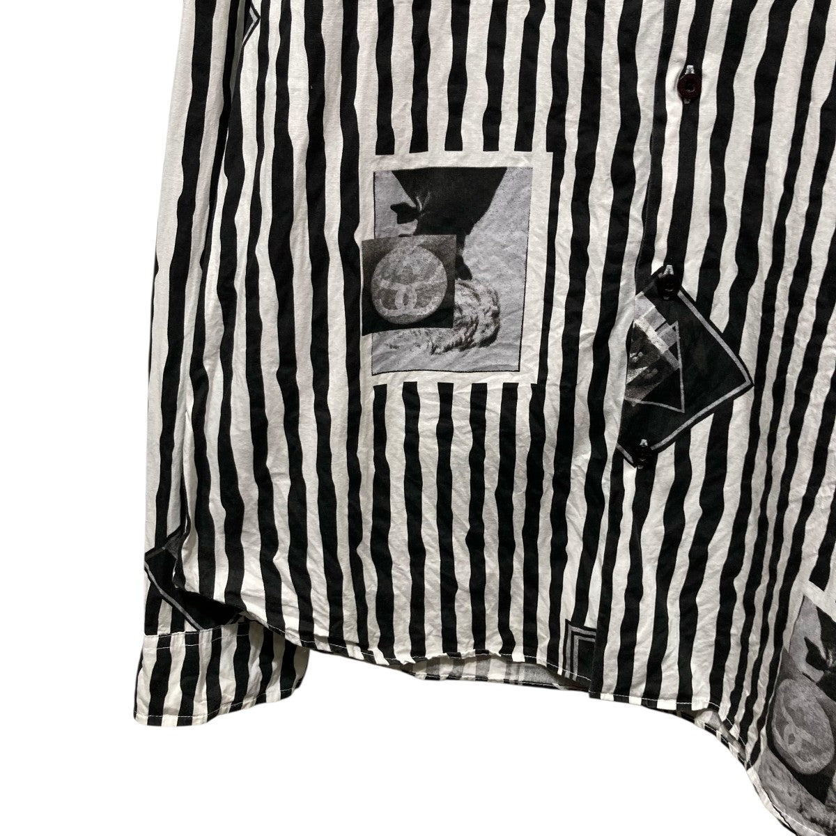 stussy(ステューシー) WAVY STRIPE SHIRTストライプシャツ ホワイト