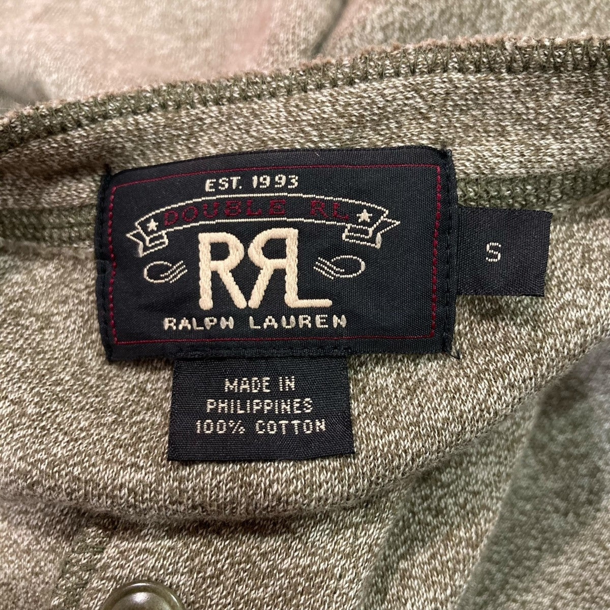RRLブラックインディゴ ヘンリーネック 長袖カットソー インディゴ ジャージー ヘンリー シャツ（Tシャツ/カットソー