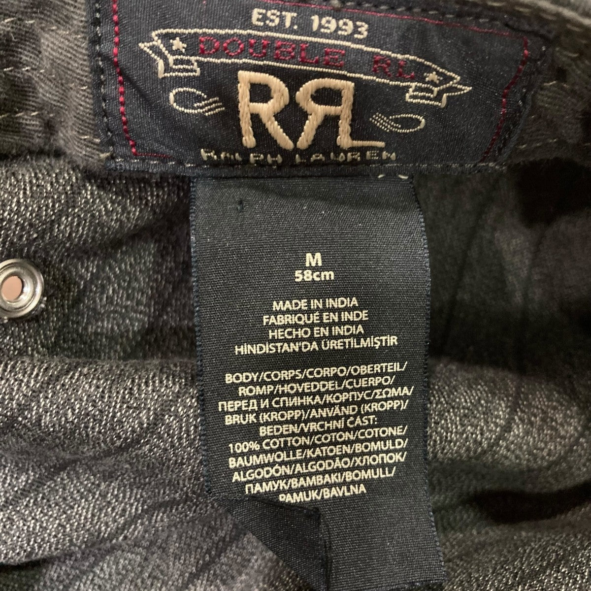 RRL(ダブルアールエル) ワークキャップ チャコールグレー サイズ