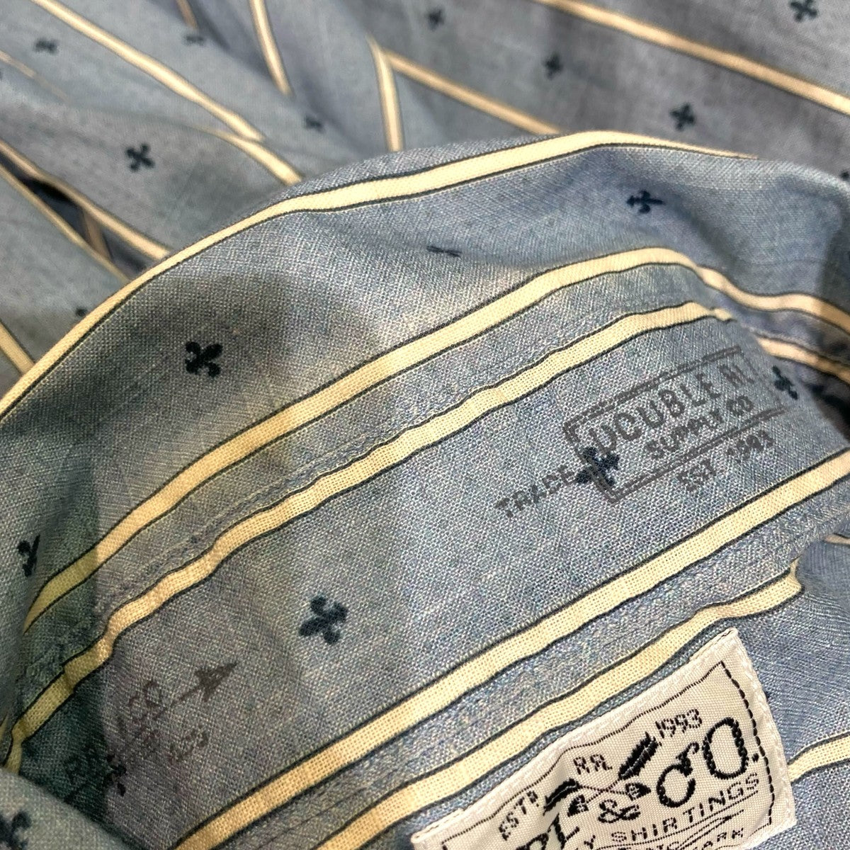 RRL(ダブルアールエル) ストライプシャツ ブルー サイズ M