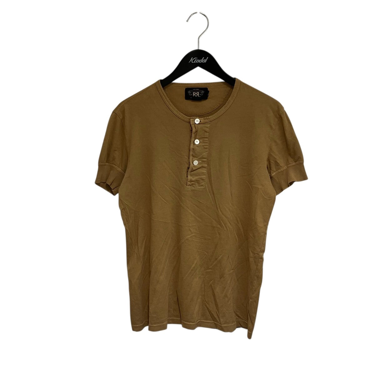 RRL ダメージ加工ヘンリーネックTシャツ 古着・中古-1枚目のアイテム画像