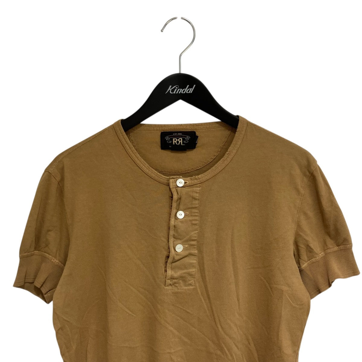 RRL ダメージ加工ヘンリーネックTシャツ 古着・中古-3枚目のアイテム画像