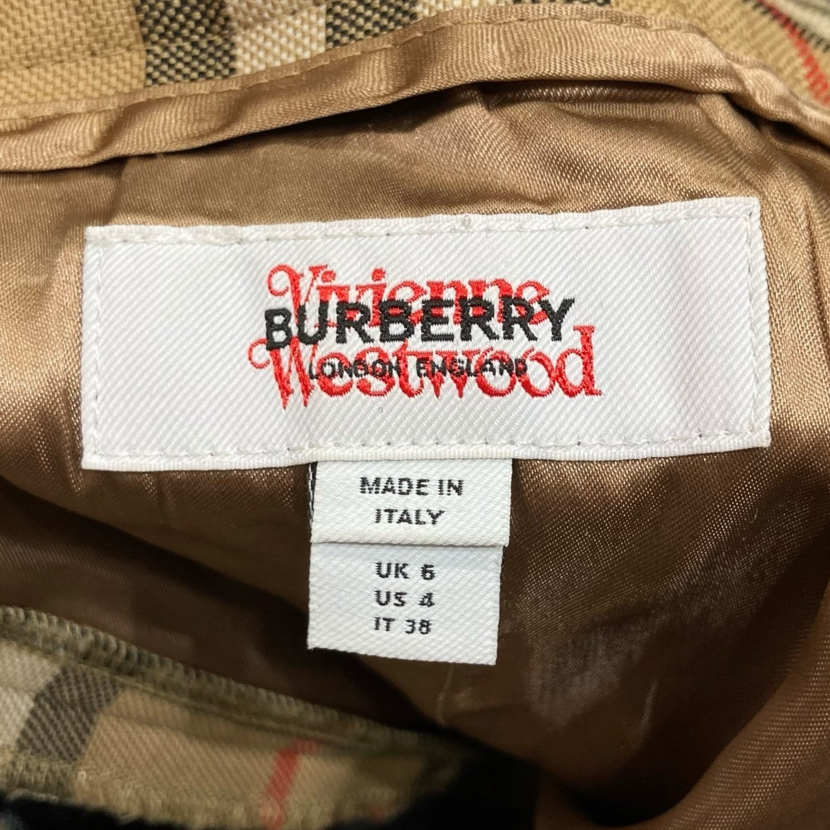 BURBERRY ヘルト付きウエストロンクハテットカコト 【関税込】 BURBERRY LONDON×Vivienne Westwood ノヴァチェックベルテッド