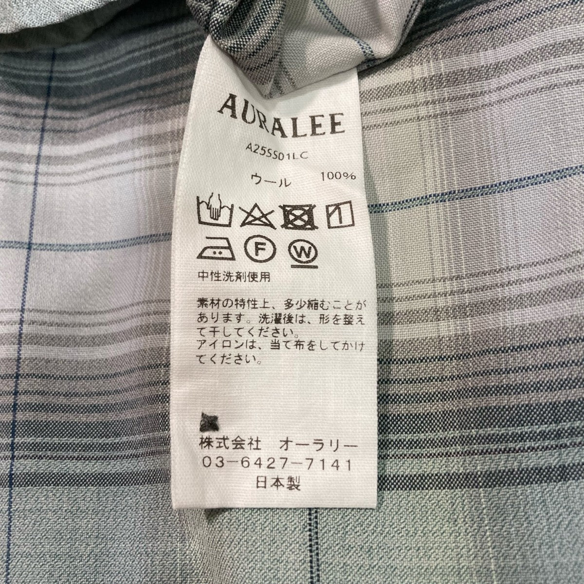 【AURALEE】 25SS チェックシャツ タグ付き AURALEE】 25SS チェックシャツ タグ付き トップス
