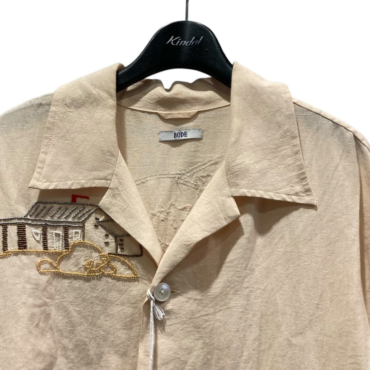 BODE(ボーディ) BEADED BUCKAROO LS SHIRTリネンコットン長袖ビーズ