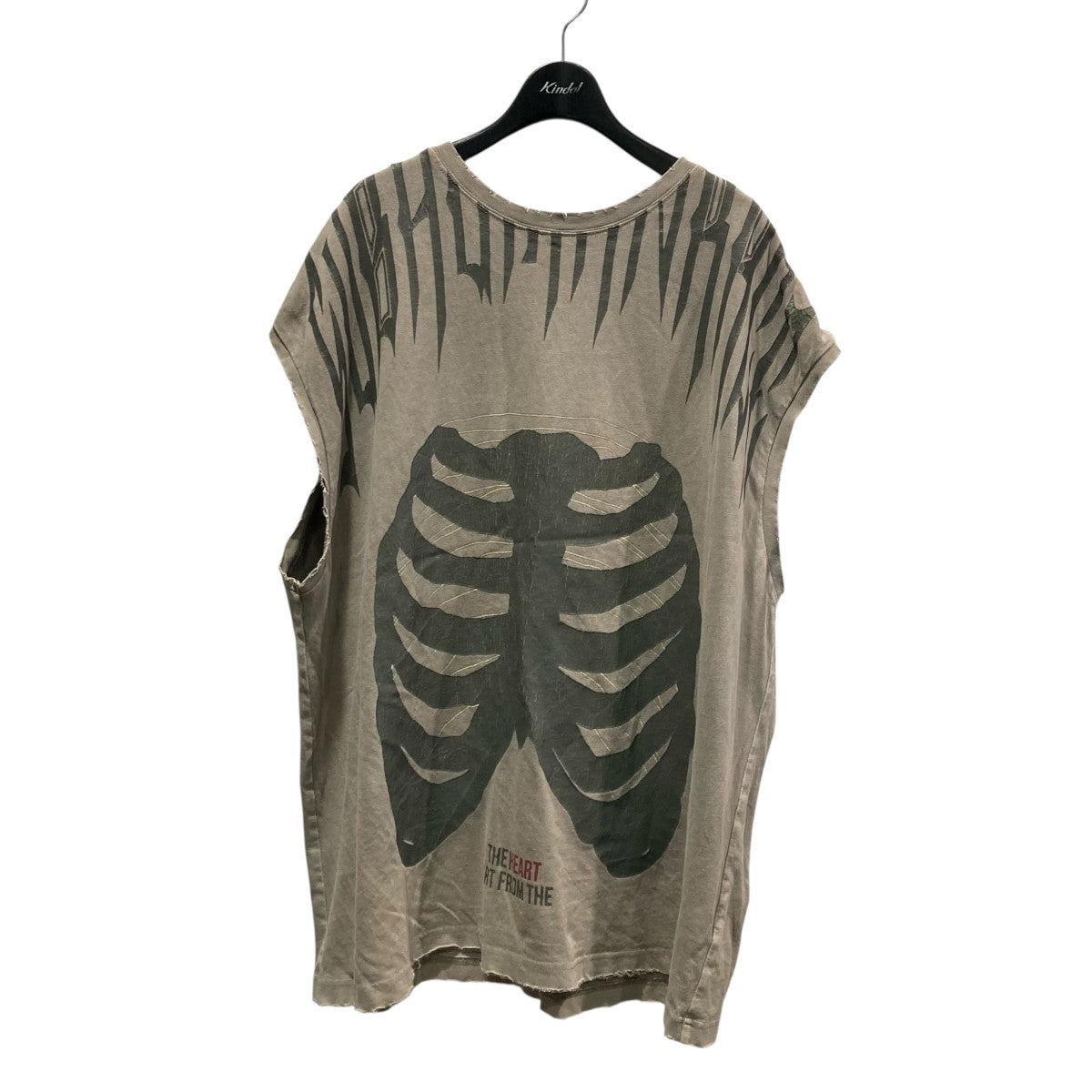 ヴィンテージ加工ボーンプリントノースリーブカットソー24133TS-DS