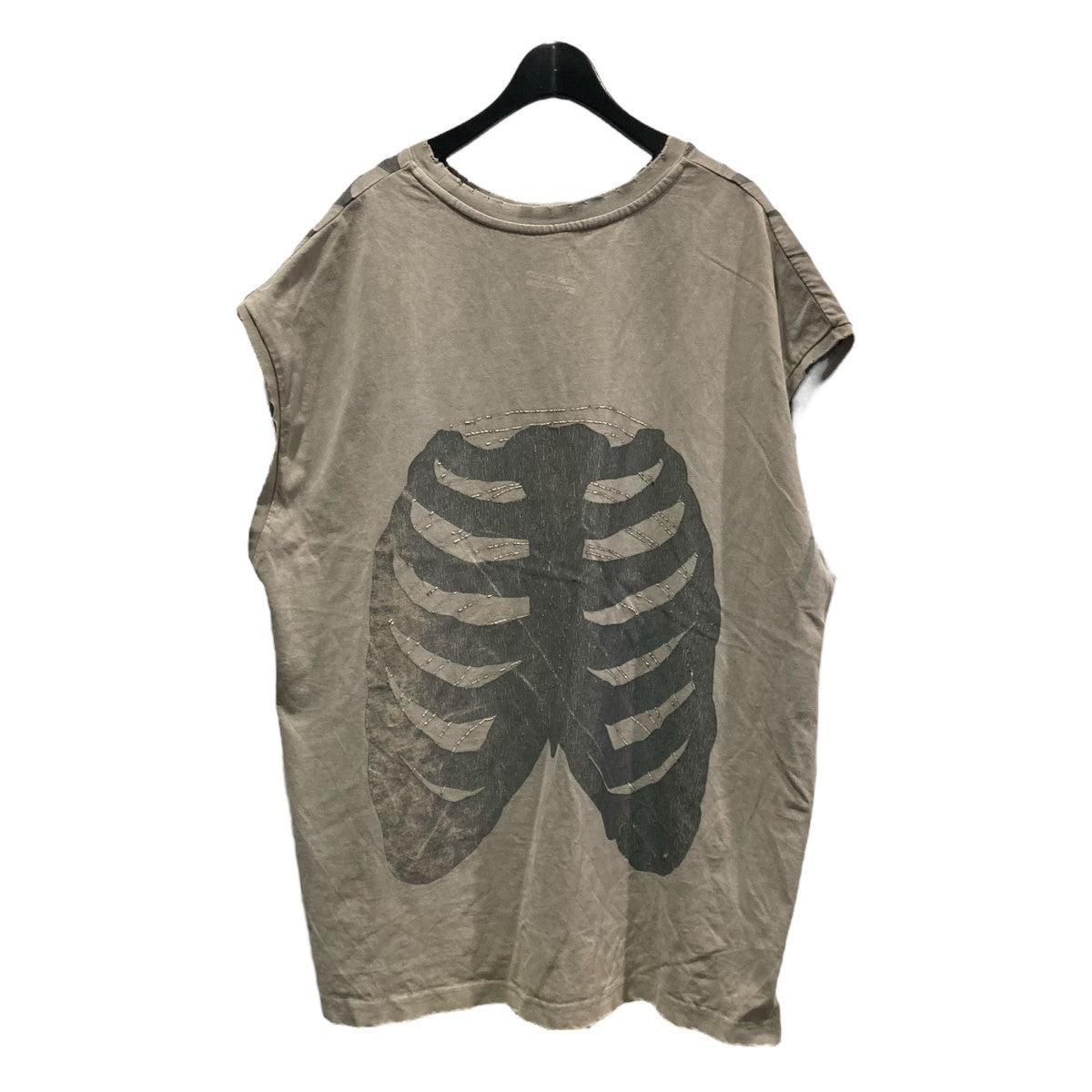 ヴィンテージ加工ボーンプリントノースリーブカットソー24133TS-DS