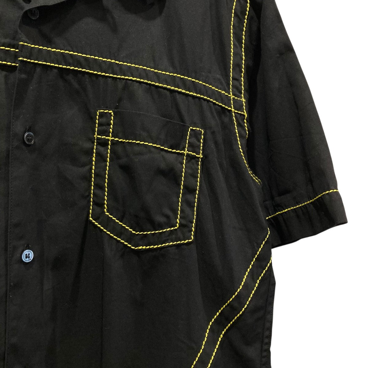 YUKI HASHIMOTO CONTRAST STICH SHORTSLEEVE SHIRTSステッチ半袖シャツ211-01-0106 古着・中古-4枚目のアイテム画像