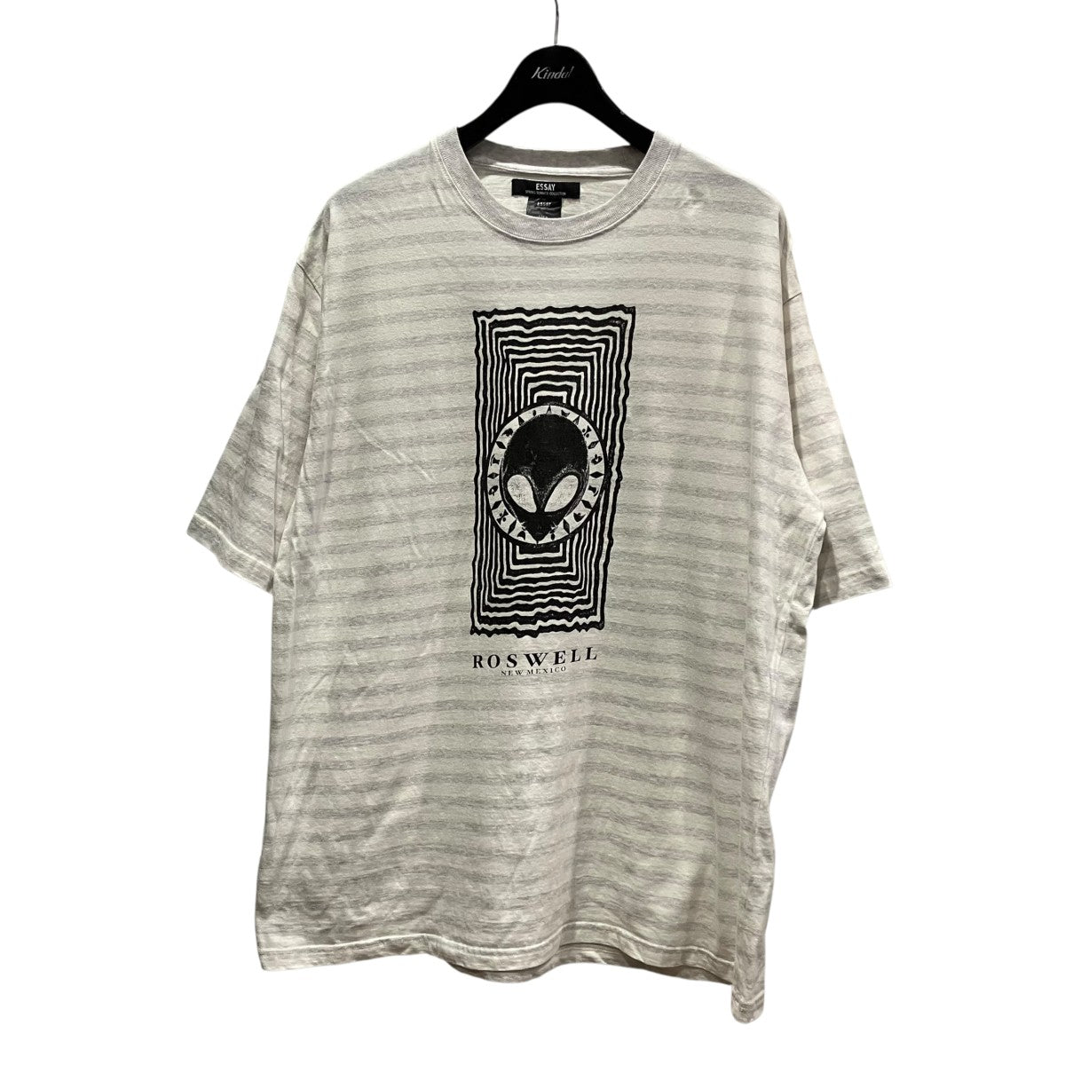 Essay 25SSORIGINAL SHADOW STRIPE T-SHIRTプリントボーダーTシャツES20TS-04 古着・中古-1枚目のアイテム画像