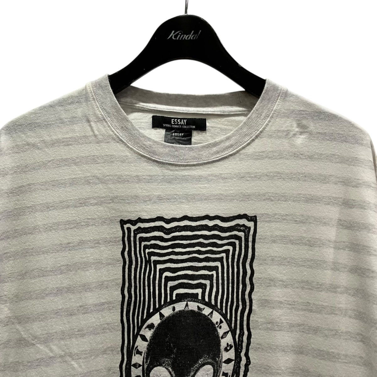 Essay 25SSORIGINAL SHADOW STRIPE T-SHIRTプリントボーダーTシャツES20TS-04 古着・中古-3枚目のアイテム画像