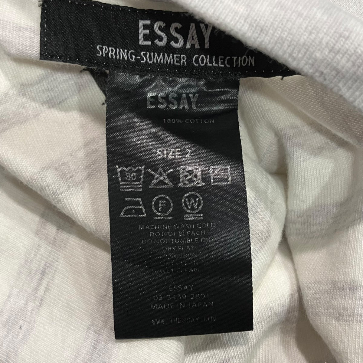 Essay 25SSORIGINAL SHADOW STRIPE T-SHIRTプリントボーダーTシャツES20TS-04 古着・中古-6枚目のアイテム画像