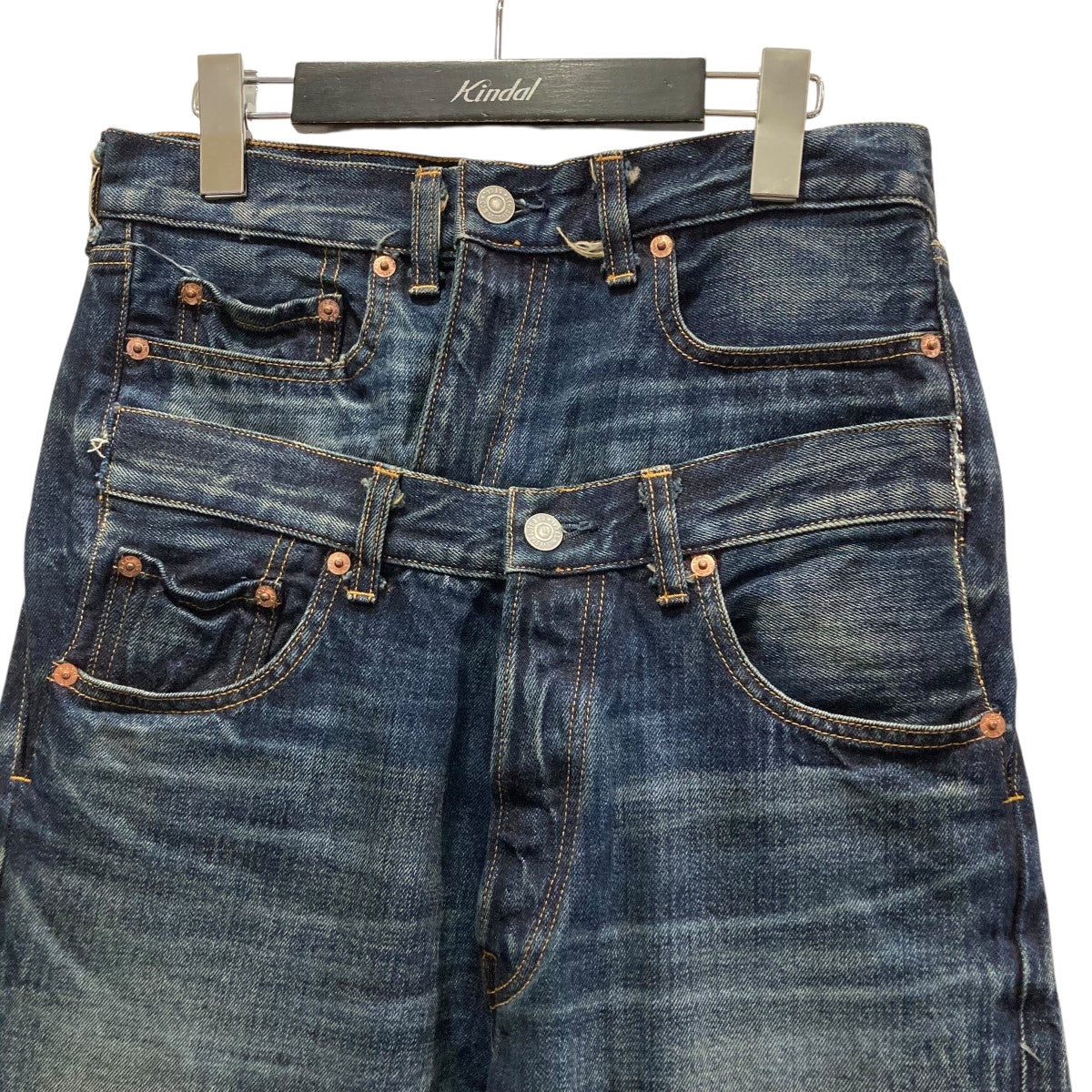 viavanda デニムパンツ COLOR BLEACH WIDE DENIM PANTS / NAVY – VIAVANDA