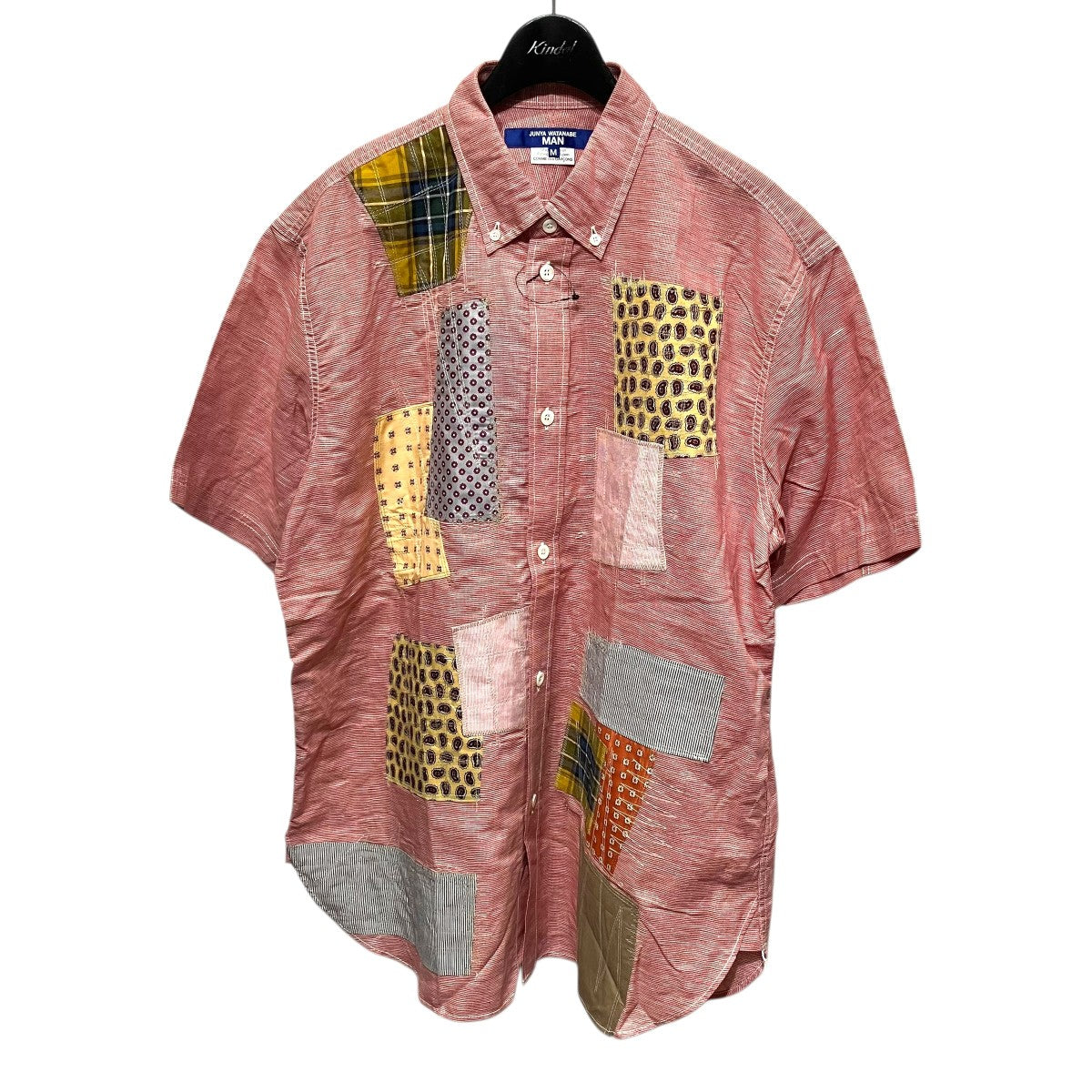 JUNYA WATANABE MAN 25SSパッチワーク半袖シャツWO-B014 古着・中古-1枚目のアイテム画像