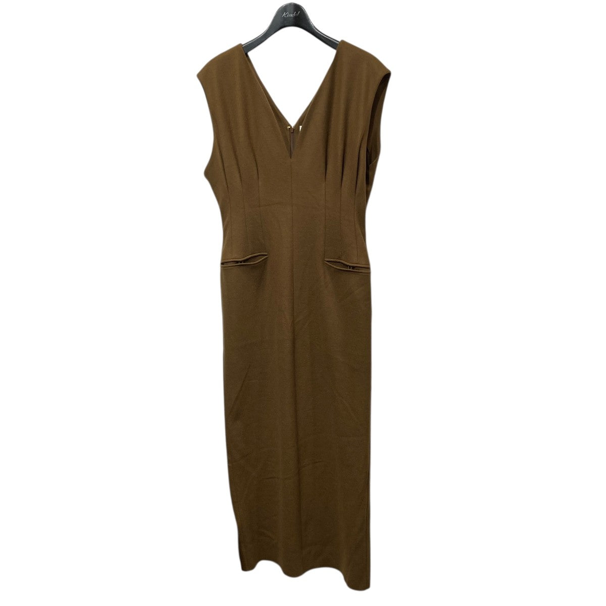 22AWV-Neck Tucked Wool DressノースリーブワンピースMM22PF-DR720