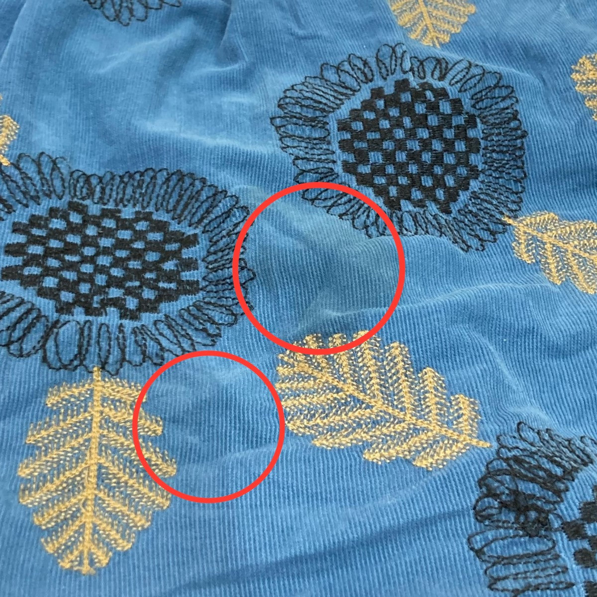 Marble SUD ヒマワリ刺繍コーデュロイワンピース038F033109 古着・中古-6枚目のアイテム画像