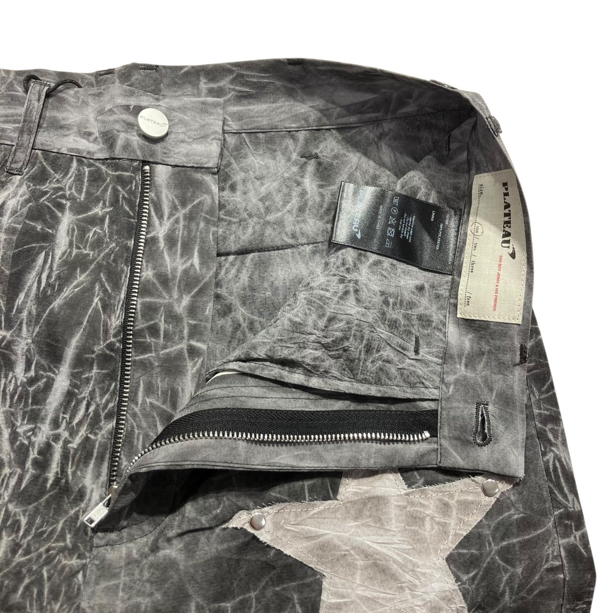 24SScrease dye sta pants総柄スターパッチパンツPS24P01 1