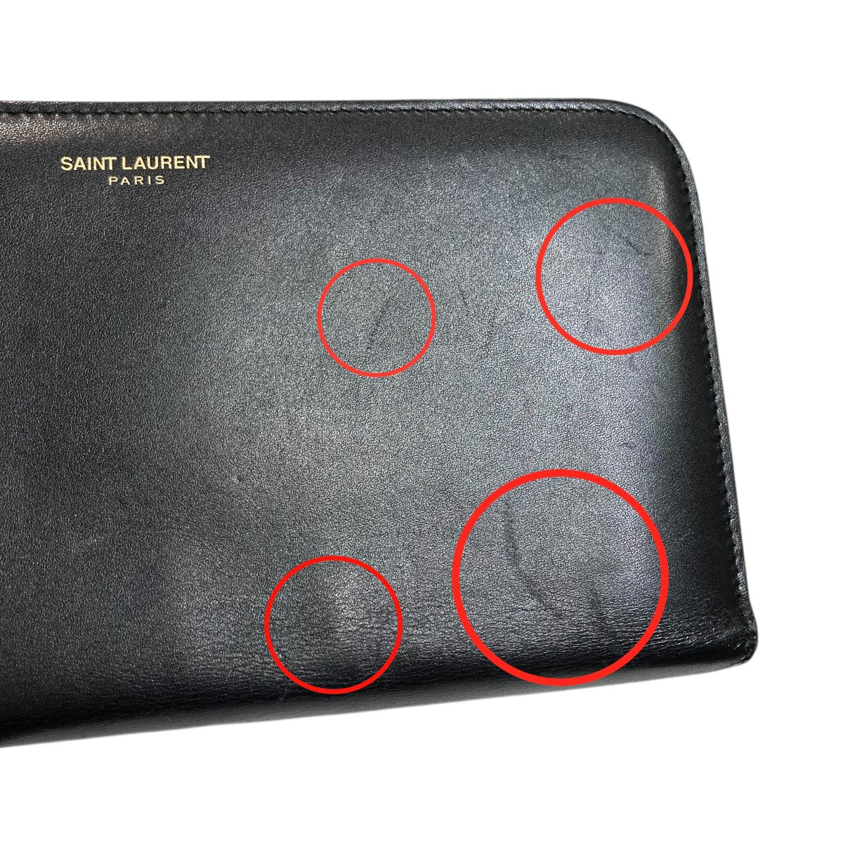 Saint Laurent Paris ラウンドジップロングウォレット 古着・中古-5枚目のアイテム画像