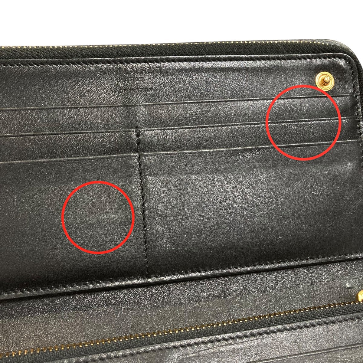 Saint Laurent Paris ラウンドジップロングウォレット 古着・中古-8枚目のアイテム画像