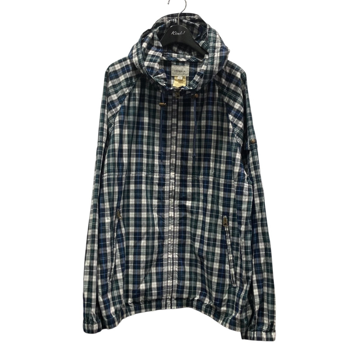 Khakis(カーキス) フーデッドチェックジップジャケット グリーン