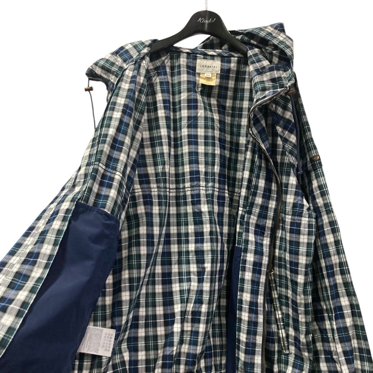 Khakis(カーキス) フーデッドチェックジップジャケット グリーン