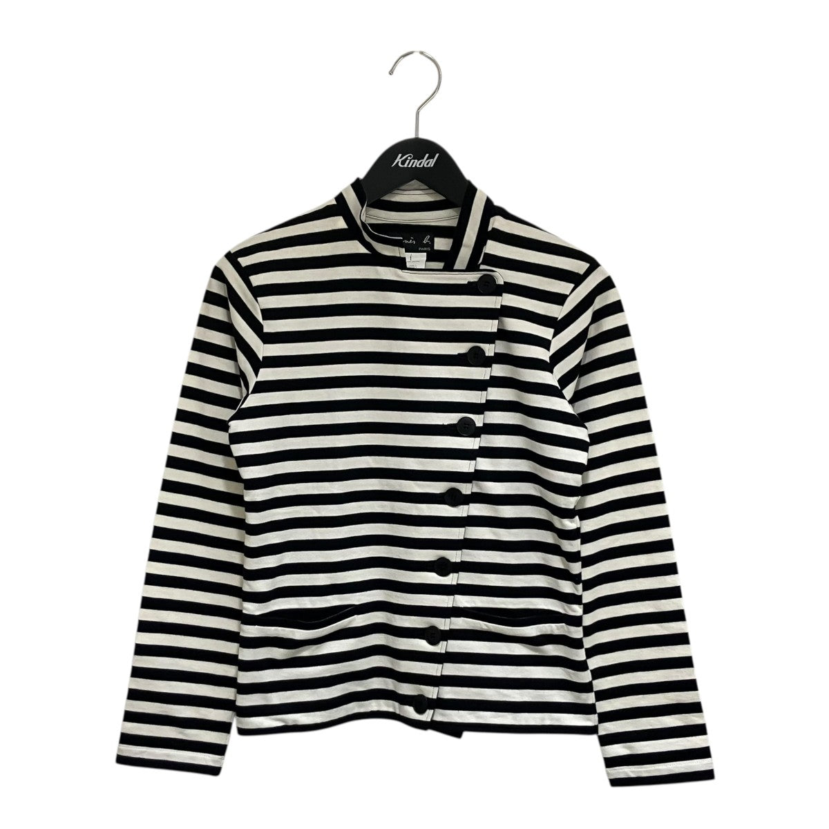 agnes b(アニエスベー) ボーダージャケット ホワイト×ブラック サイズ