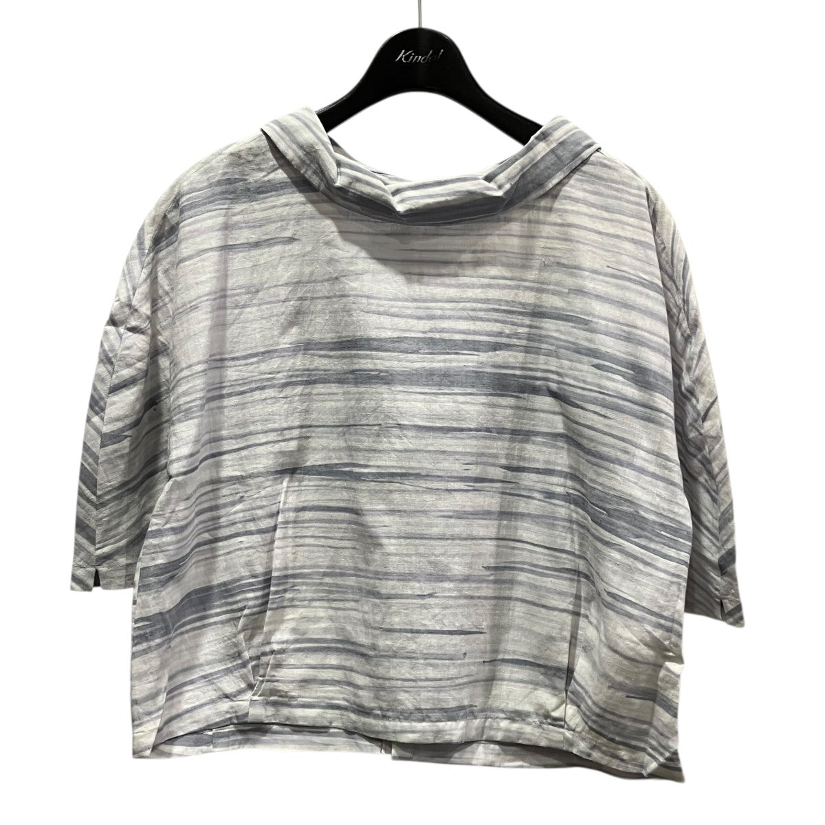 バックボタン総柄半袖ブラウスos1440