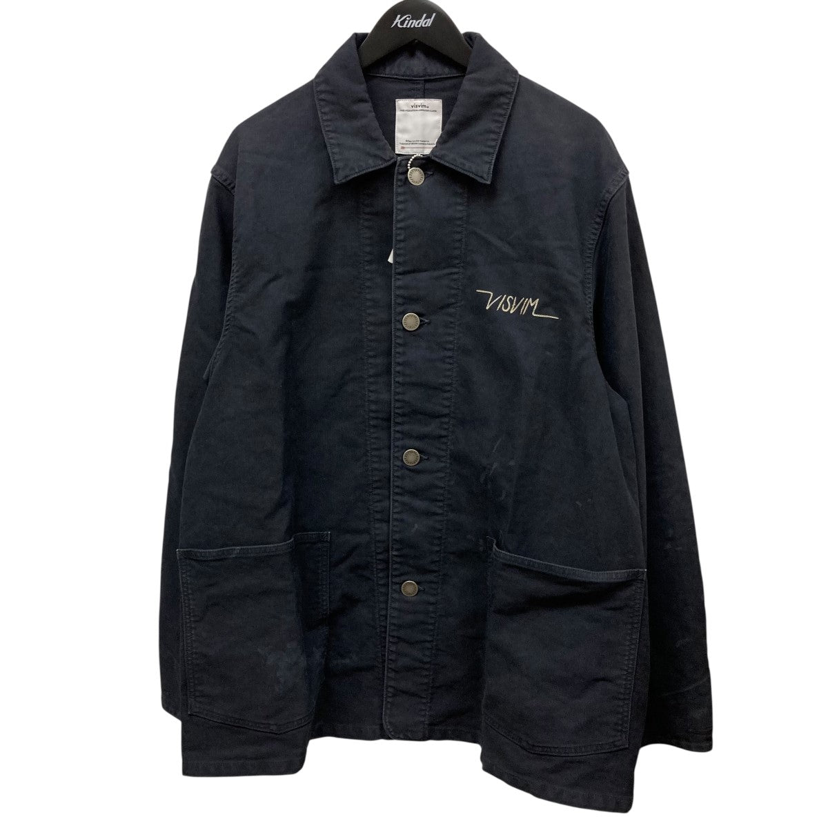 visvim ブラック カバーオール VISVIM(ビズビム) 25AWCOVERALL DMGD G.CORDSバック刺しゅう
