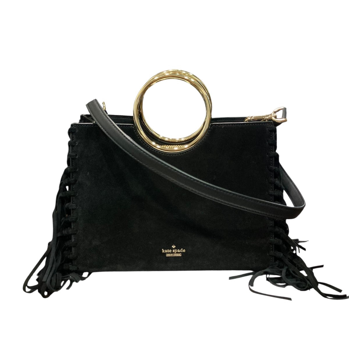 Kate Spade スウェードフリンジ2WAYショルダーバッグPXRU9318 古着・中古-1枚目のアイテム画像