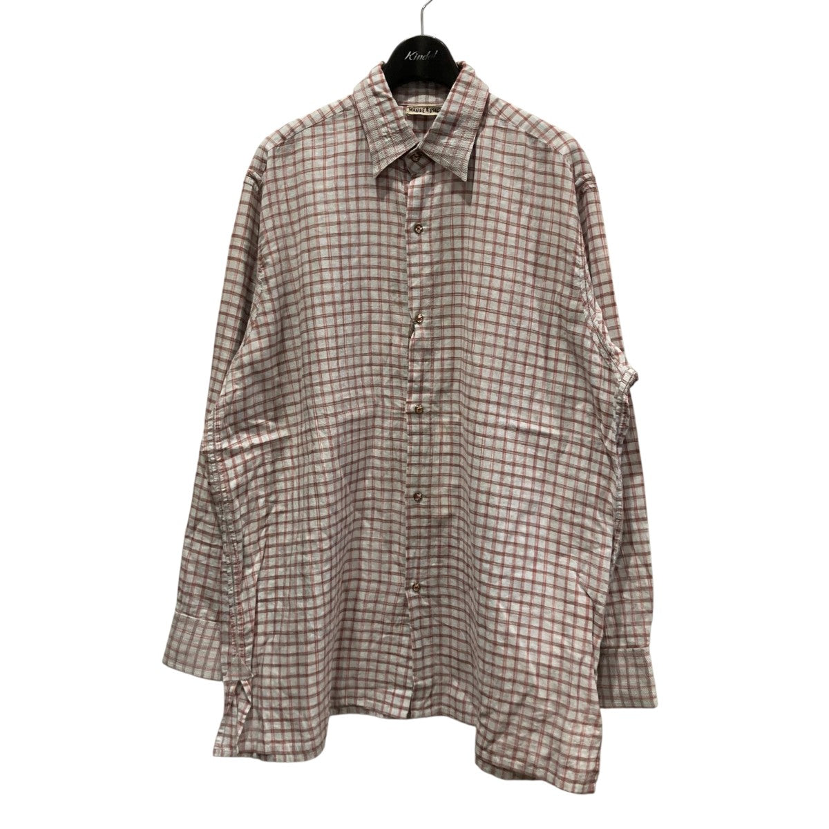 25SSGUPTA KHADI COTTON SHIRTSチェックシャツMT5103-0604
