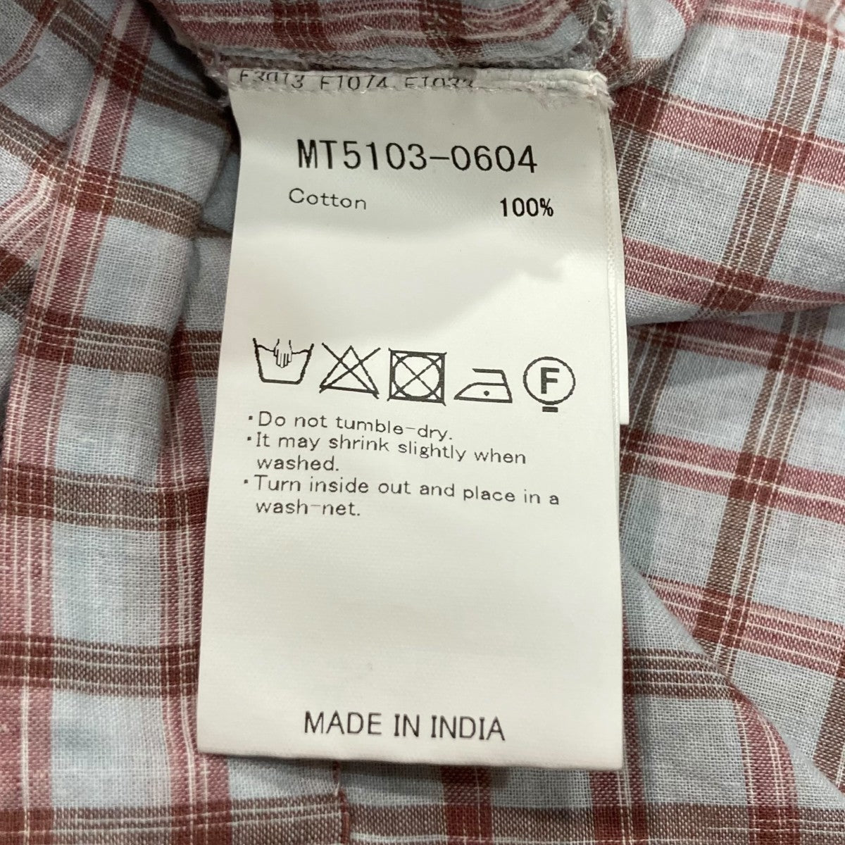 25SSGUPTA KHADI COTTON SHIRTSチェックシャツMT5103-0604