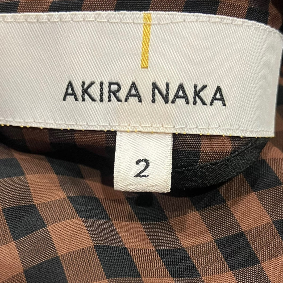 AKIRA NAKA 半袖チェックワンピースAP1927-BR 古着・中古-6枚目のアイテム画像