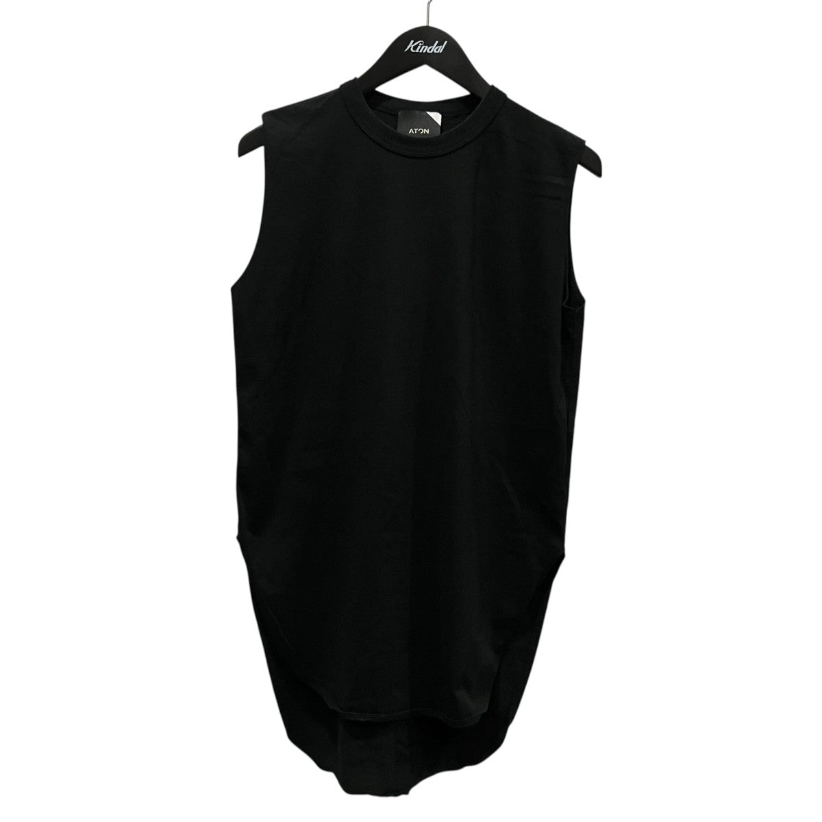 ATON 18 SUVIN AIR SP ROUND HEM TANK TOPノースリーブカットソーKKAGIM0032 古着・中古-1枚目のアイテム画像