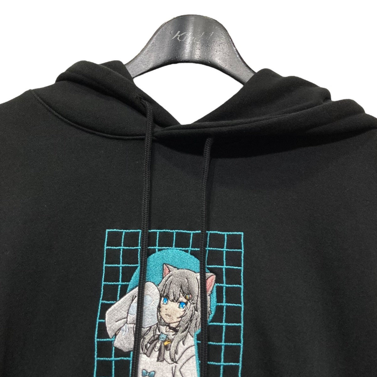 VAULTROOM(ボルトルーム) NACHONEKO HOODIE刺繍パーカー ブラック 