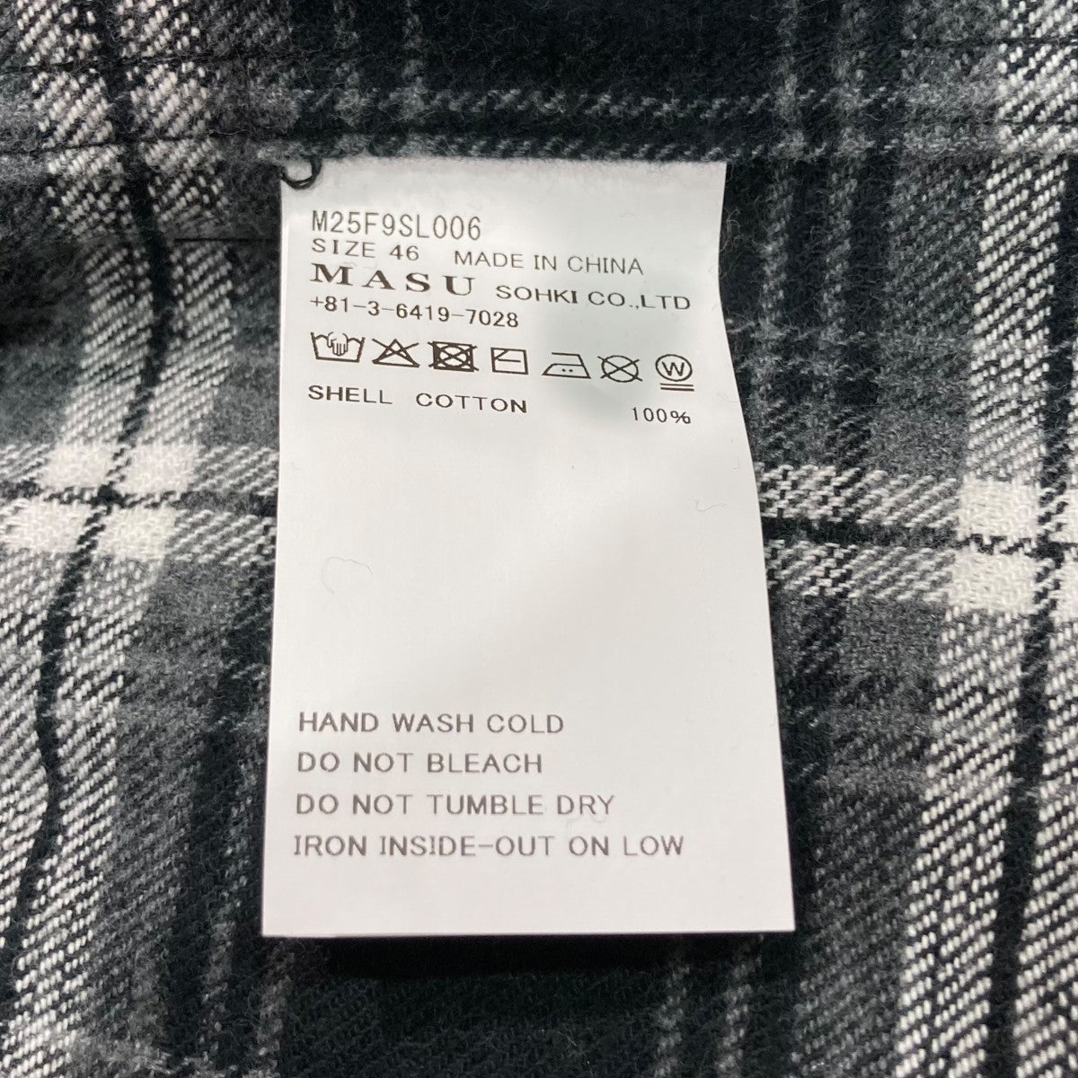 25AWSHAGGY PLAID SHIRTシャギーチェックシャツM25F9SL006