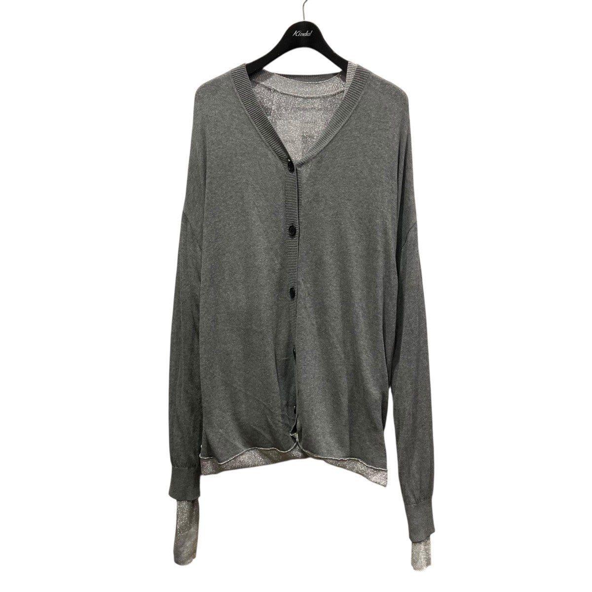 Docking Lame Cotton Cardigan Knitレイヤードカーディガン25SS KNT6