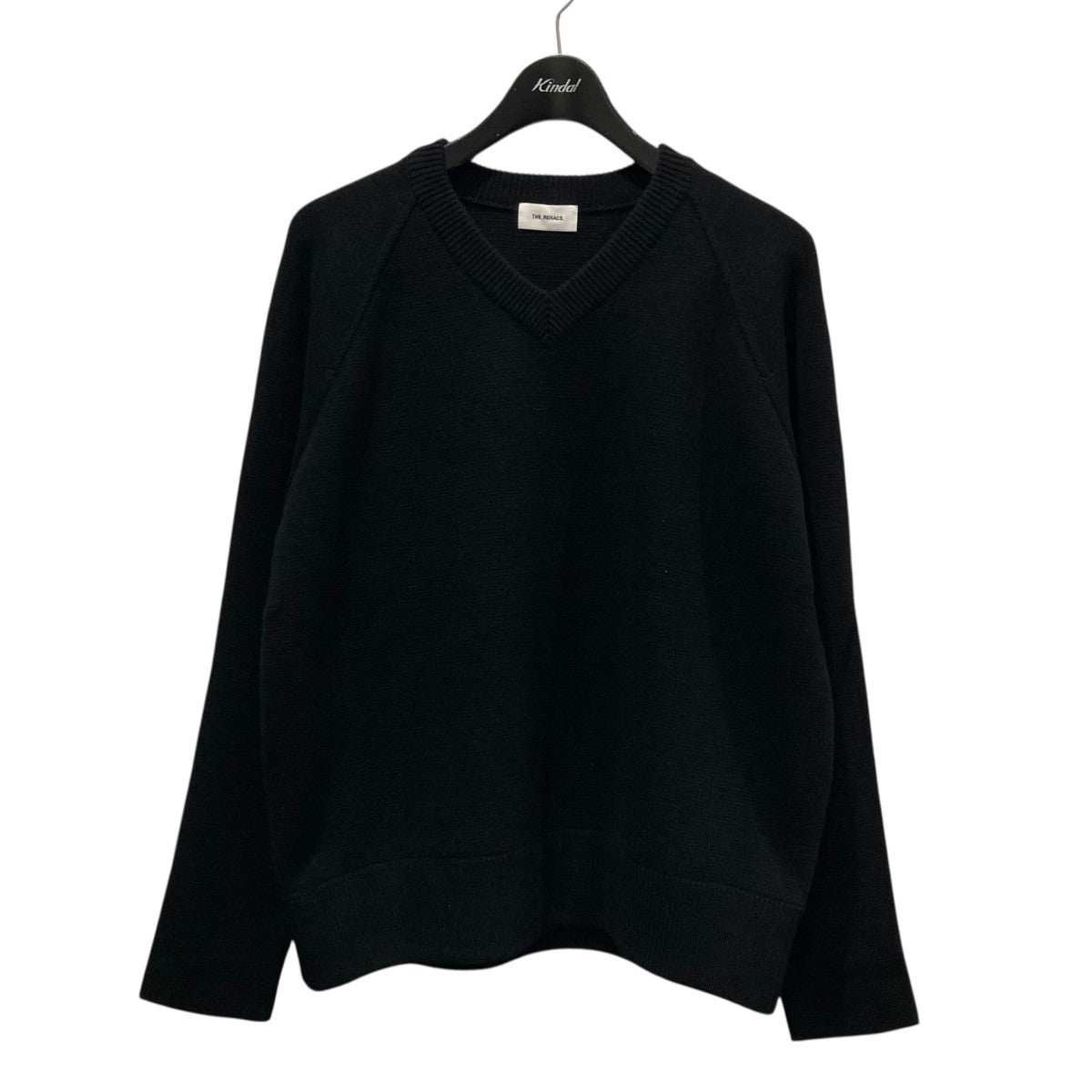 ザリラクス　THE RERACS Vネック 長袖ニット　ダークグレー RERACS RAGLAN V NECK PULLOVER KNIT | THE RERACS