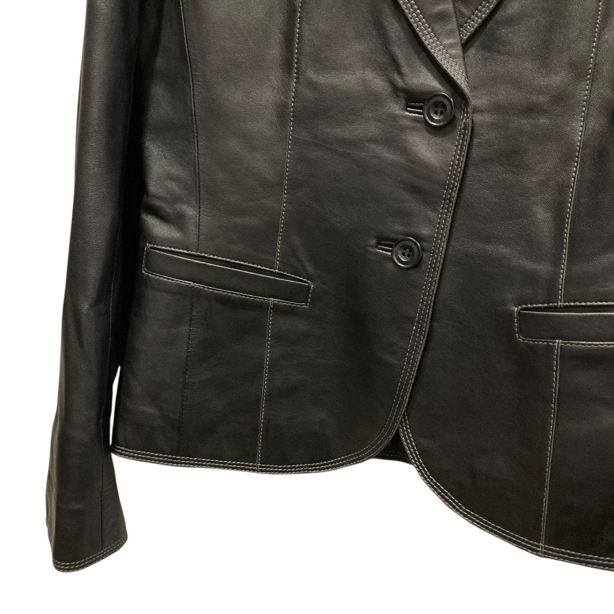 BALMAIN(バルマン) ラムレザーテーラードジャケット ブラック