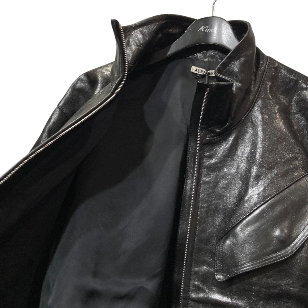 25AWLAMB LEATHER ZIP BLOUSONレザージャケットA25AB01WX