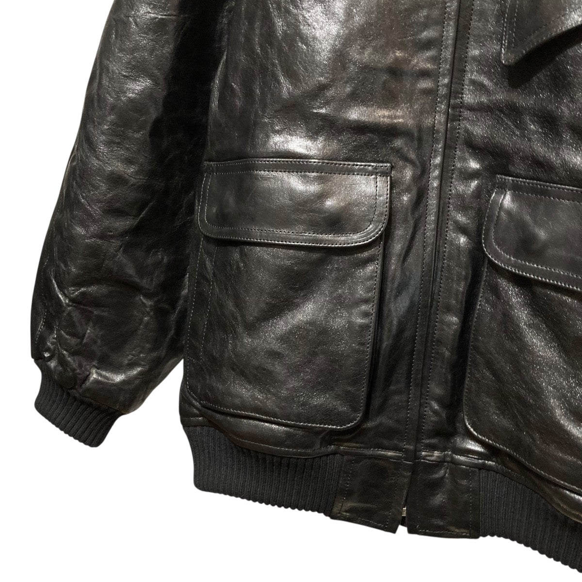 25AWLAMB LEATHER ZIP BLOUSONレザージャケットA25AB01WX