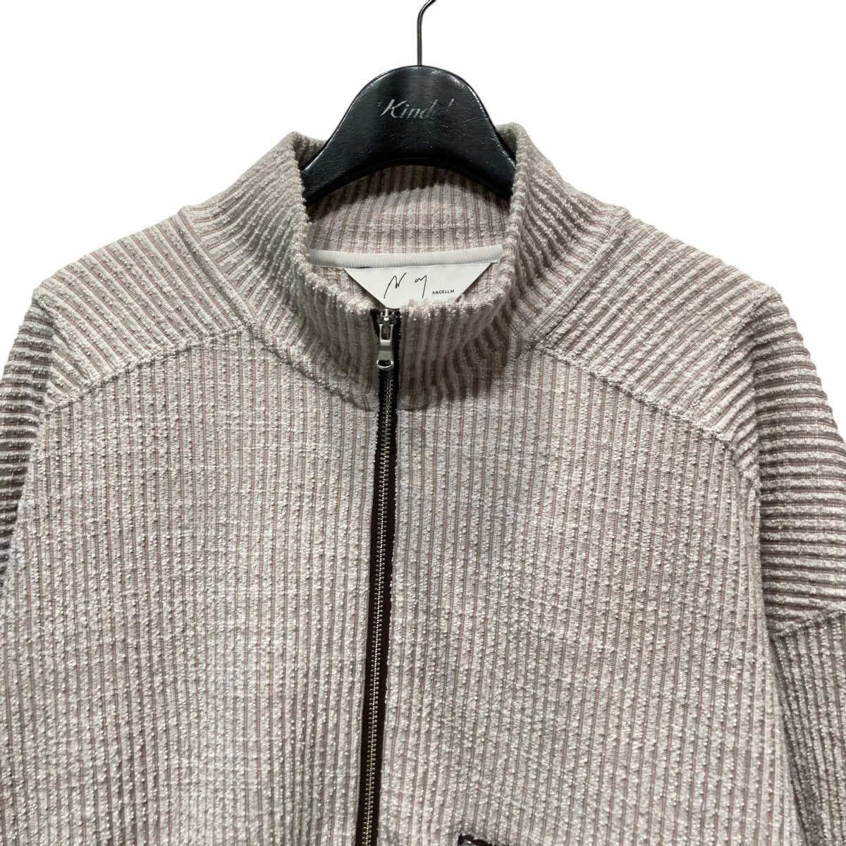 ANCELLM(アンセルム) CUT STRIPE HALF ZIP PULL OVER SHIRTハーフ
