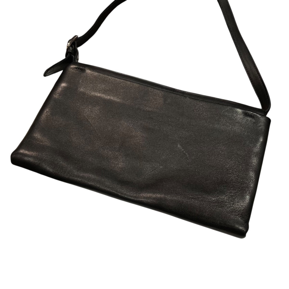 agnes b(アニエスベー) レザーショルダーバッグ ブラック｜【公式