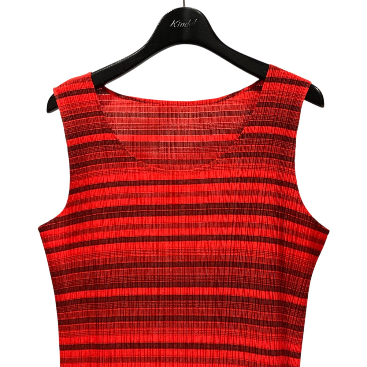 ボーダープリーツノースリーブワンピースPP81-JH576