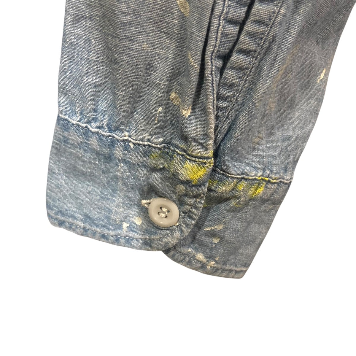 STATE PRISON CHAMBRAY SHIRT INDIGO AGINGペンキ加工シャンブレーシャツ